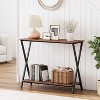 Narrow Entryway Console Table with Storage Shelf,41.3" Behind Couch Table Industrial Hallway Table for Living Room, Foyer, Bedroom,Retro Color - 2 of 4