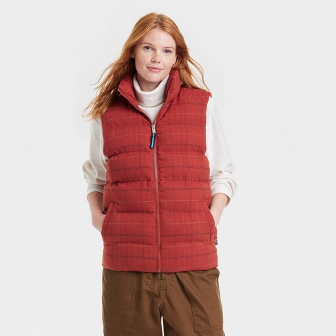 Houston White Adult Puffer Vest Red M