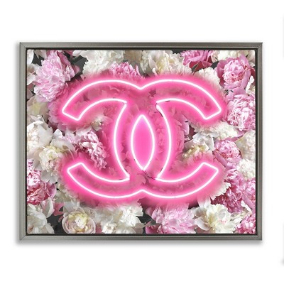 Stupell Industries Pink Neon Glam Flowers, 31" x 25"