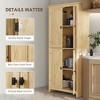 Resenkos 72-Inch Farmhouse Pantry with 4 Door Cabinets & Adjustable Shelving, Natural Brown - 3 of 4