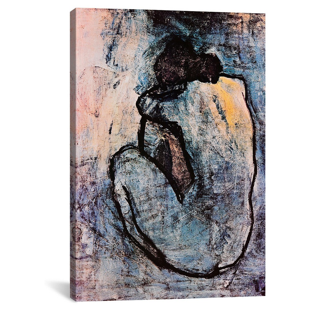 Photos - Other interior and decor 40" x 26" x 0.75" Blue Woman by Pablo Picasso Unframed Wall Canvas - iCanv