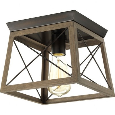 Progress Lighting Briarwood 1-light Flush Mount, Antique Bronze, Faux ...