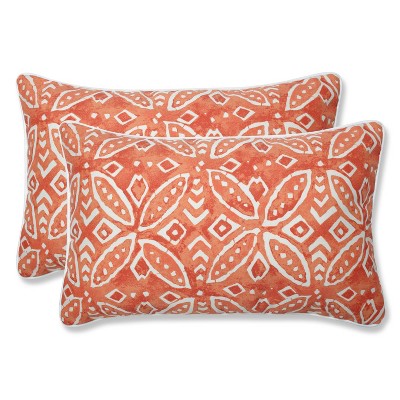 2pk Merida Pimento Rectangular Throw Pillows Orange - Pillow Perfect