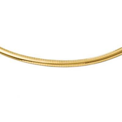 Black Bow Jewelry 6mm 14k Yellow Gold Domed Omega Chain Necklace