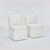 Modern Ivory Linen Upholstered Dining Chairs Set of 2,Armless Dining Chairs with Casters and Hidden Storage for Living Room Kitchen-Cuddlewood - 2 of 4