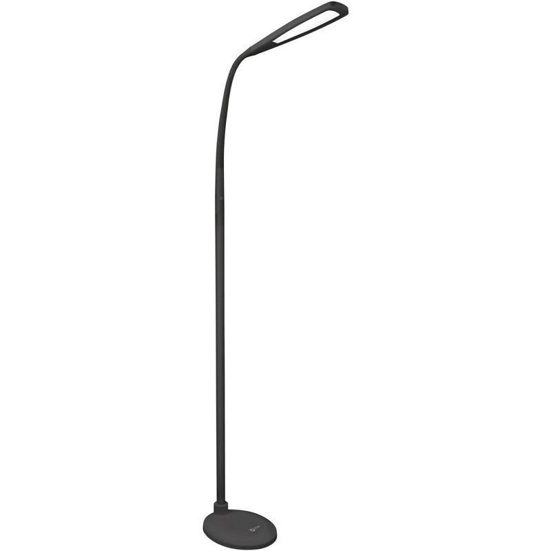 Ott-Lite OttLite Felix Adjustable Height LED Gooseneck Task Floor Lamp in Black, 1 of 5