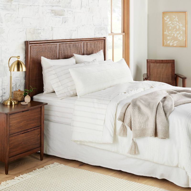16"x42" Slub Center Stripe Oversized Lumbar Bed Pillow - Hearth & Hand™ with Magnolia, 2 of 9