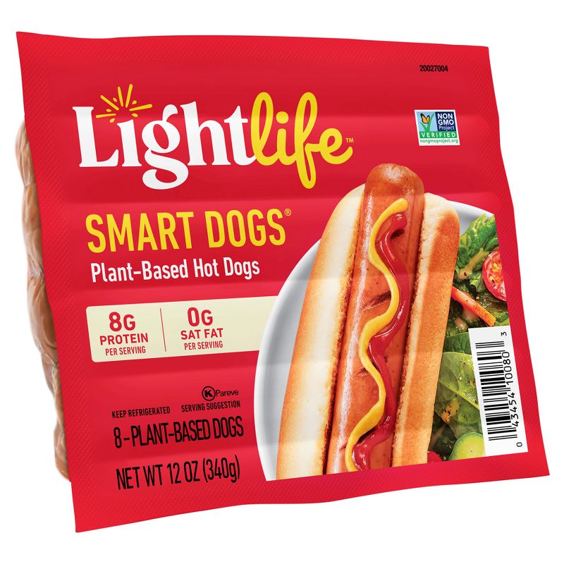 Lightlife Smart Dogs Plant Based Hot Dogs - 12oz/8ct, 5 of 10