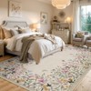Lahome Short Velvet Geometric Floral Floor Mat-Natural Bio-Printed Soft Rug for Living Room, Bedroom, or Entryway - 2 of 4