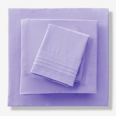 Solid 4 Piece Sheet Set Easy Care Ultra Soft Brushed Microfiber Bedding Deep Pocket Bed Sheets with Pillowcases  - Lux Decor Collection