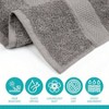 6 Pack Gray Bath Towels, 24x50, 100 Cotton, 515 GSM, Lightweight Soft 24” X 50” - 2 of 4