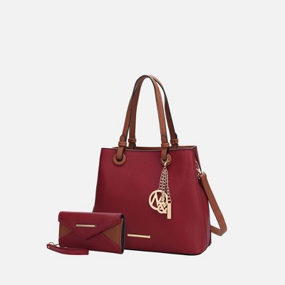 MKF Collection Kearny Vegan Leather Women’s Tote Bag with Wallet by Mia K- 2 pieces