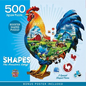 MasterPieces 500 Piece Shaped Jigsaw Puzzle - The Rooster's Song - 20.86"x25.39" - 1 of 4