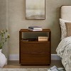 Okak Dresser Nightstand for Bedroom w 2 Drawers & Open Shelf, Storage Chest End Table w Charging Station & Outlet Hole for Living Room Dorm - 4 of 4