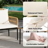 homfan 4-Piece Patio Furniture Set, Outdoor Wicker Rattan Chairs with Glass Table, Outside Bistro Set with Removable Cushions - 4 of 4