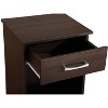 HomeStock Wenge Nightstand with Rich Finish, 24x18x16 Compact Bedside Table for Bedroom Storage, Lamps and Essentials - 4 of 4