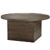 MUUEGM Farmhouse Coffee Table, 35.5" Rustic Wooden Table with Sturdy Frame & Waterproof Top for Living Room - 3 of 4