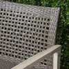 FIONECA Outdoor Acacia Wood Wicker Loveseat with Cushions, Patio Furniture Conversation Set for Backyard, Porch, Garden - 3 of 4
