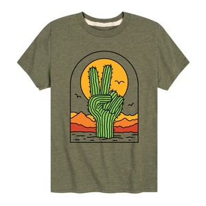 Boys' - Instant Message - Cactus Peace Sign Short Sleeve Graphic T-Shirt - 1 of 4