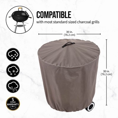 Charcoal Gray 30" Round Grill Cover with All-Weather Protection