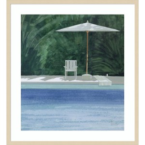 30"x33" Poolside by Lincoln Seligman, Amanti Art: Giclee Print, Modern Decor, Vertical Cityscape - 1 of 4