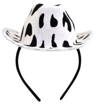 Beistle Cow Print Cowboy Hat Headband, (1/Pkg) Multicolored