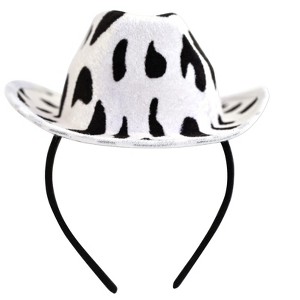 Beistle Cow Print Cowboy Hat Headband, (1/Pkg) Multicolored - 1 of 1