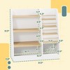 4-Tier Kids Bookshelf & Toy Storage Organizer with Book Rack, White - 4 of 4