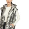 White Mark Women's Metallic Long Puffer Vest - 4 of 4