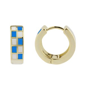 Enamel Small Checker Huggie Earring - 1 of 1