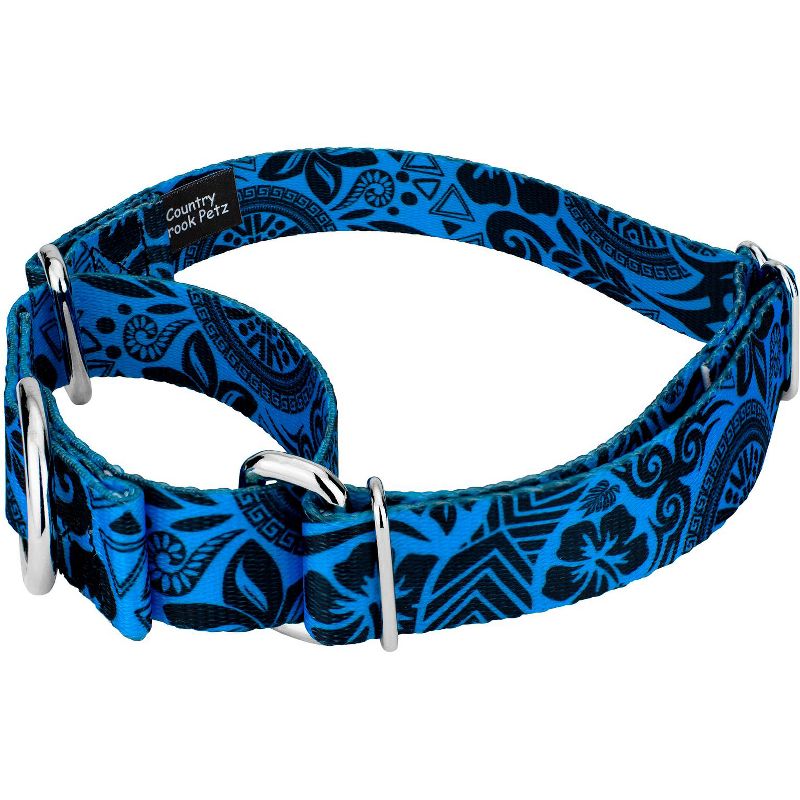 Country Brook Petz Blue Polynesian Martingale Dog Collar, 3 of 6