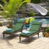 ARDEN Outdoor Chaise Cushion, 22 x 77, Rain-Proof, Fade Resistant Bright Moss Green Leala - 3 of 4