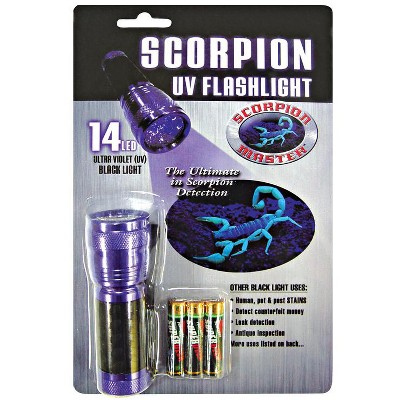 Scorpion 14 Led Black/purple Led Uv Flashlight Aaa Battery : Target