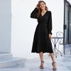 Clearlove Casual V Neck Layered Long Sleeve Wedding Guest Maxi Dresses for Women Flowy Maxi Dress - 2 of 4