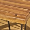 SKRAN Industrial Style Rectangular Dining Table, Wood Grain Acacia Wood Table with Iron Hairpin Legs, Suitable for Parties, Indoor and Outdoor, Black - 4 of 4