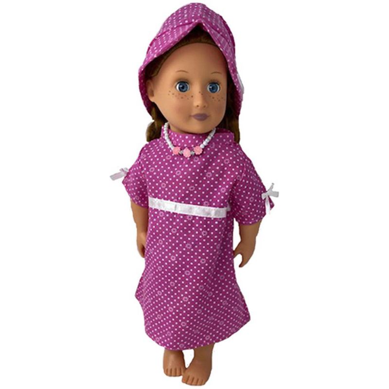 Doll Clothes Superstore 18 Inch Dolls Dress With Hat and Necklace, 4 of 5