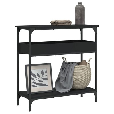vidaXL Console Table with Shelf Black 29.5 in.x11.4 in.x29.5 in. Engineered Wood