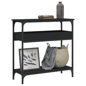 vidaXL Console Table with Shelf Black 29.5 in.x11.4 in.x29.5 in. Engineered Wood - 1 of 4