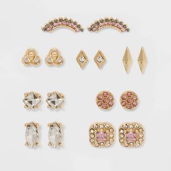 Stud Earrings 8pc - A New Day™ Gold