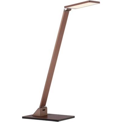 Possini Euro Design Modern Desk Table Lamp LED Touch On Off French Bronze Aluminum Metal Adjustable Head for Living Room Office