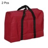 Unique Bargains Storage Foldable Heavy Moving Tote Bags with Zipper 2 Pcs Red - 3 of 4