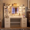 Kumasinova 59" Makeup Vanity Desk with Lights&Mirror,8-Drawer White Vanity Table with Adjustable Lighting,Large Dressing Table for Bedroom - 3 of 4