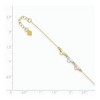 Black Bow Jewelry 14k Tri Color Gold Adjustable Heart Anklet, 9 Inch - 2 of 4