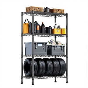 SEVOBAL Utility Storage Shelves 1000 lbs Storage Shelving 4-Tier Utility Shelving Unit Steel Organizer Wire Rack for Home, Black, 23.6"*13.7"*53.4" - 1 of 4