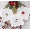 Saro Lifestyle Merry Christmas Embroidered Cocktail Napkins (Set of 12) - 4 of 4