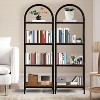 Arched Bookshelf 4 Tier/5 Tier,Tall Standing Display Racks with Metal Frame,Modern Open Storage Rack Shelf Large Wood Book Shelf for Living Room - 4 of 4