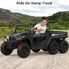 24V 4WD 6-Wheel Electric Dump Truck for Kids with Remote Control, 2 Seater, LED Lights & Music Player – Ages 3+ - 3 of 4