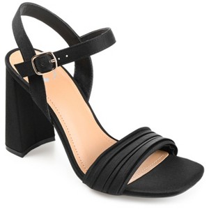 Journee Collection Womens Skiler Tru Comfort Foam Open Square Toe Block Heel Sandals Black 9.5 - 1 of 4