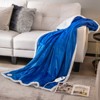 Costway 60''X 50''Heated Electric Blanket Throw w/10 Heat Levels & 9 Hours Shut-off Grey/Blue - 2 of 4