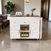 74.8" Extendable Kitchen Island with Dining Table and Storage, Rolling Cart on Wheels with Power Outlet, Drawers and Cabinets for Dining Room - 2 of 4